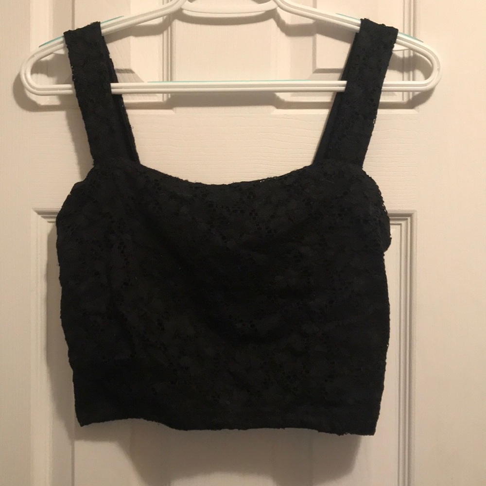 Black laced crop top
